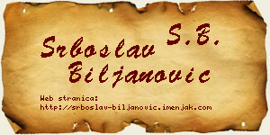 Srboslav Biljanović vizit kartica